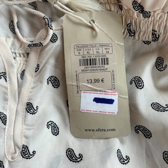 Sefra Womens Top Size XL‎ Paisley Western Boho Coastal Cowgirl Peasant 18179 - Picture 6 of 9